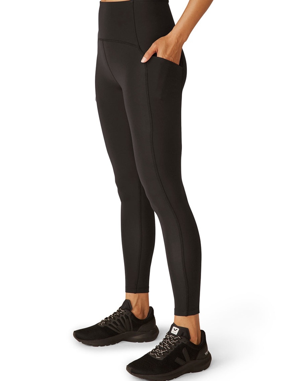 🖤 Beyond Yoga Powerbeyond Strive High Waist Pocket Midi Leggings 🖤 Medium - Picture 2 of 16